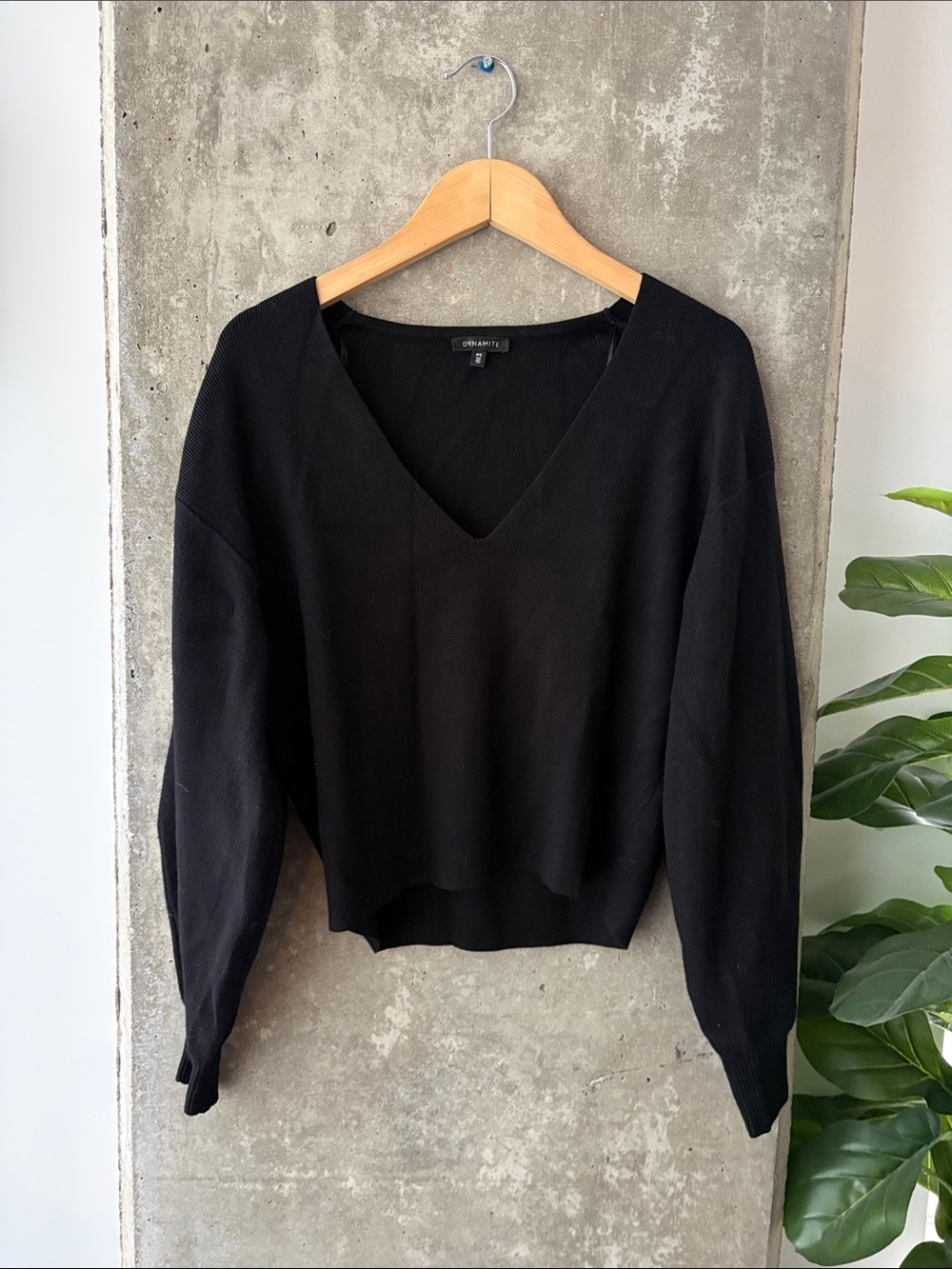 Dynamite Black V-Neck Sweater
